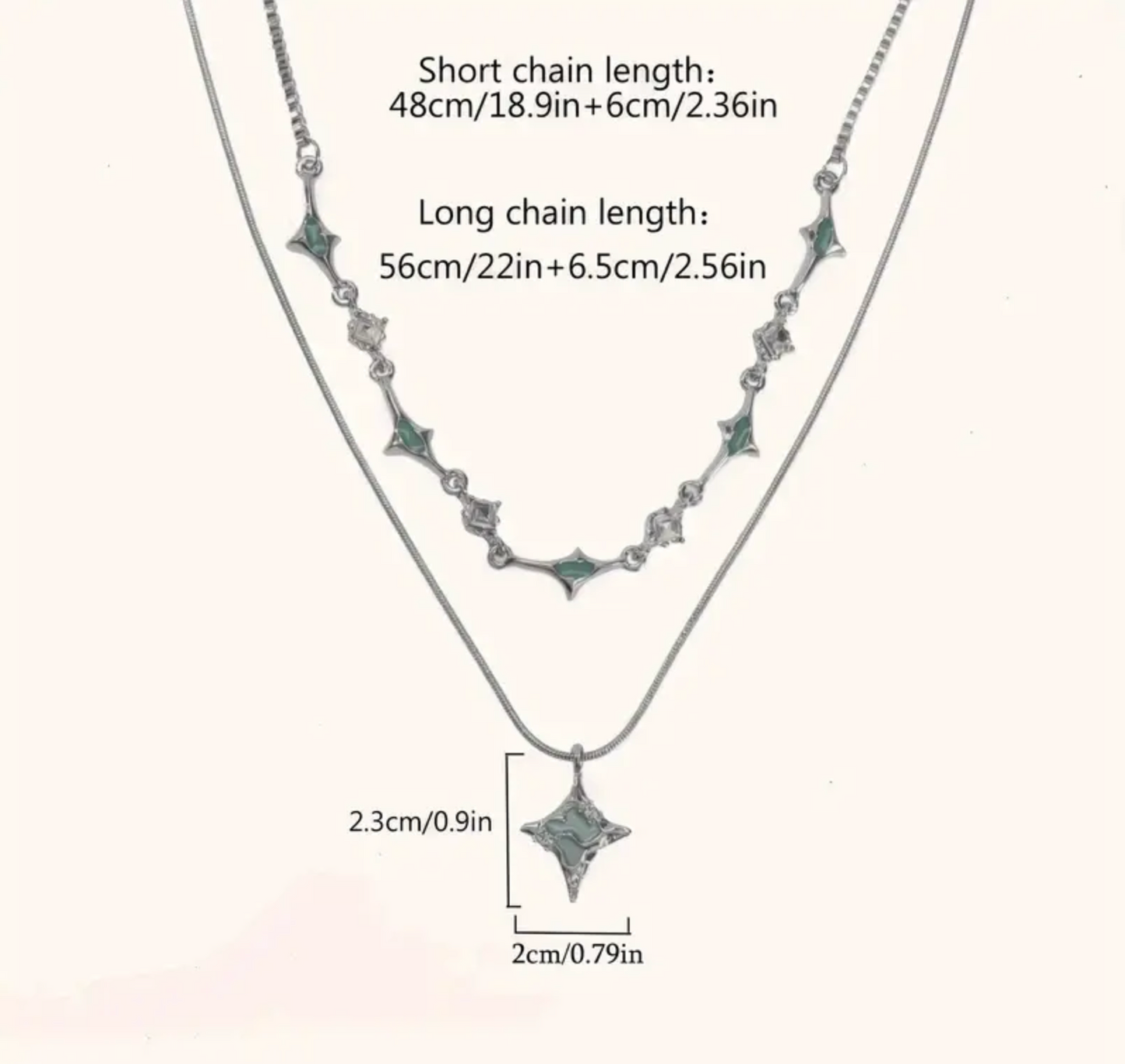 Double-Strand Layered Necklace - Blue Zirconia