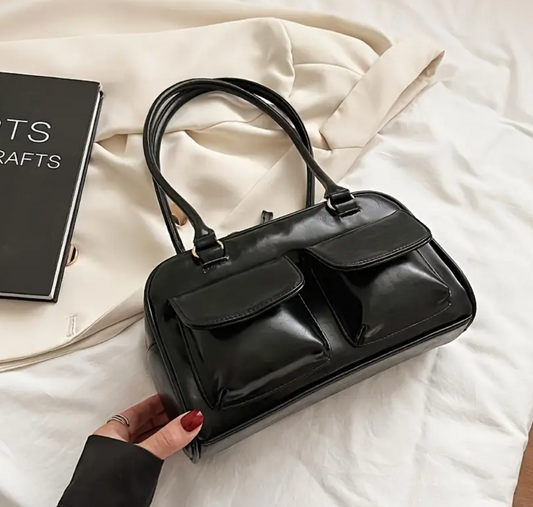 Trendy Vintage Chic Bag - Black