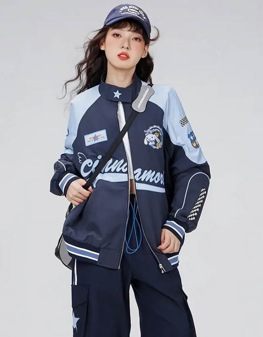 Retro Cinnamon Roll Motorcycle Jacket