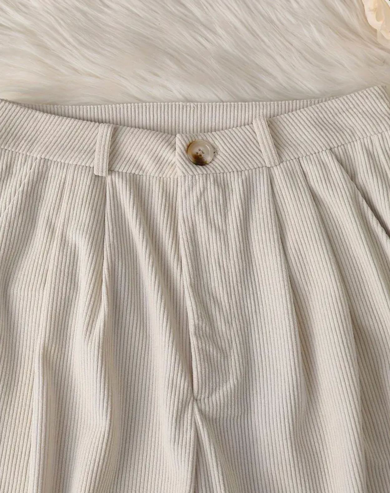 Solid Color Elegant Straight Leg Pants with Button Detail