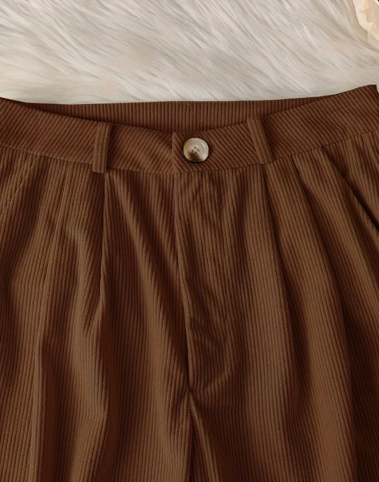 Solid Color Elegant Straight Leg Pants for Women with Button Detail