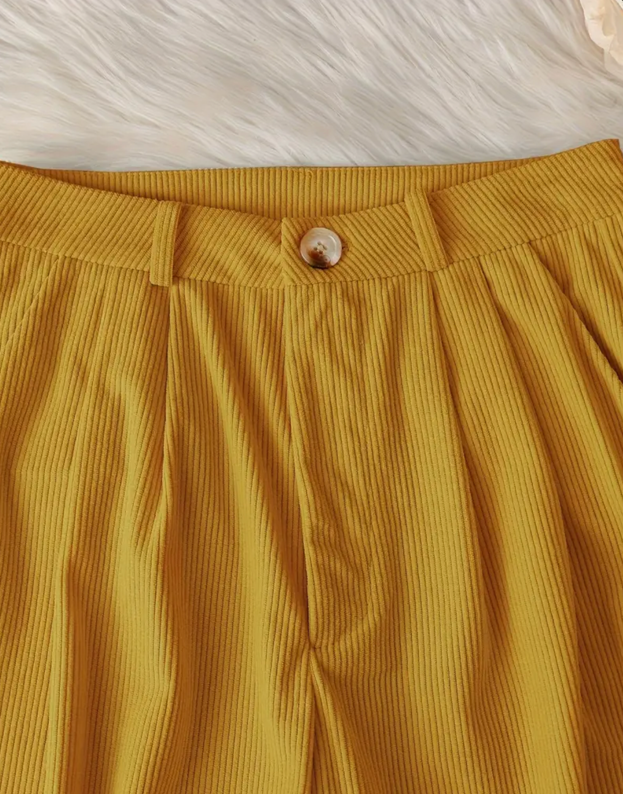 Solid Color Elegant Straight Leg Pants for Women with Button Detail