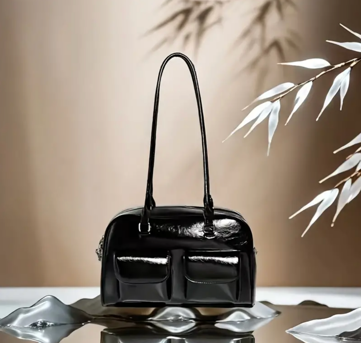 Trendy Vintage Chic Bag - Black